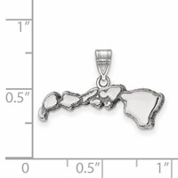 14K White Gold Hawaii State Pendant view 3