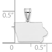 Sterling Silver Rhodium-plated Iowa State Pendant view 3
