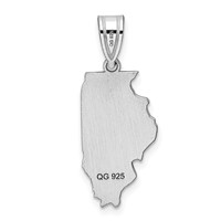 14K White Gold Illinois State Pendant view 4