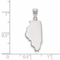 14K White Gold Illinois State Pendant view 3