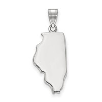 14K White Gold Illinois State Pendant view 1