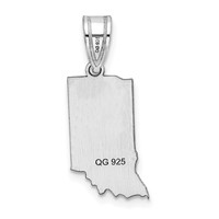 14K White Gold Indiana State Pendant view 4