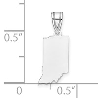 14K White Gold Indiana State Pendant view 3