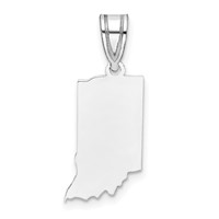 14K White Gold Indiana State Pendant view 1