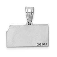 14K White Gold Kansas State Pendant view 4