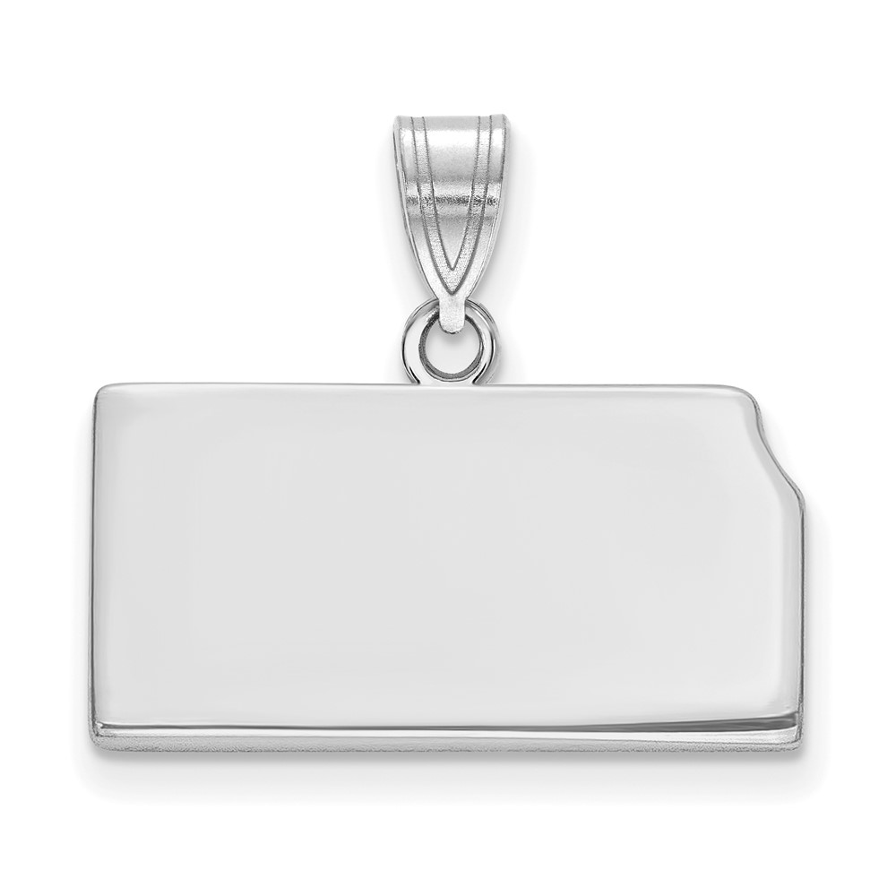 Sterling Silver/Rhodium-plated Kansas State Pendant