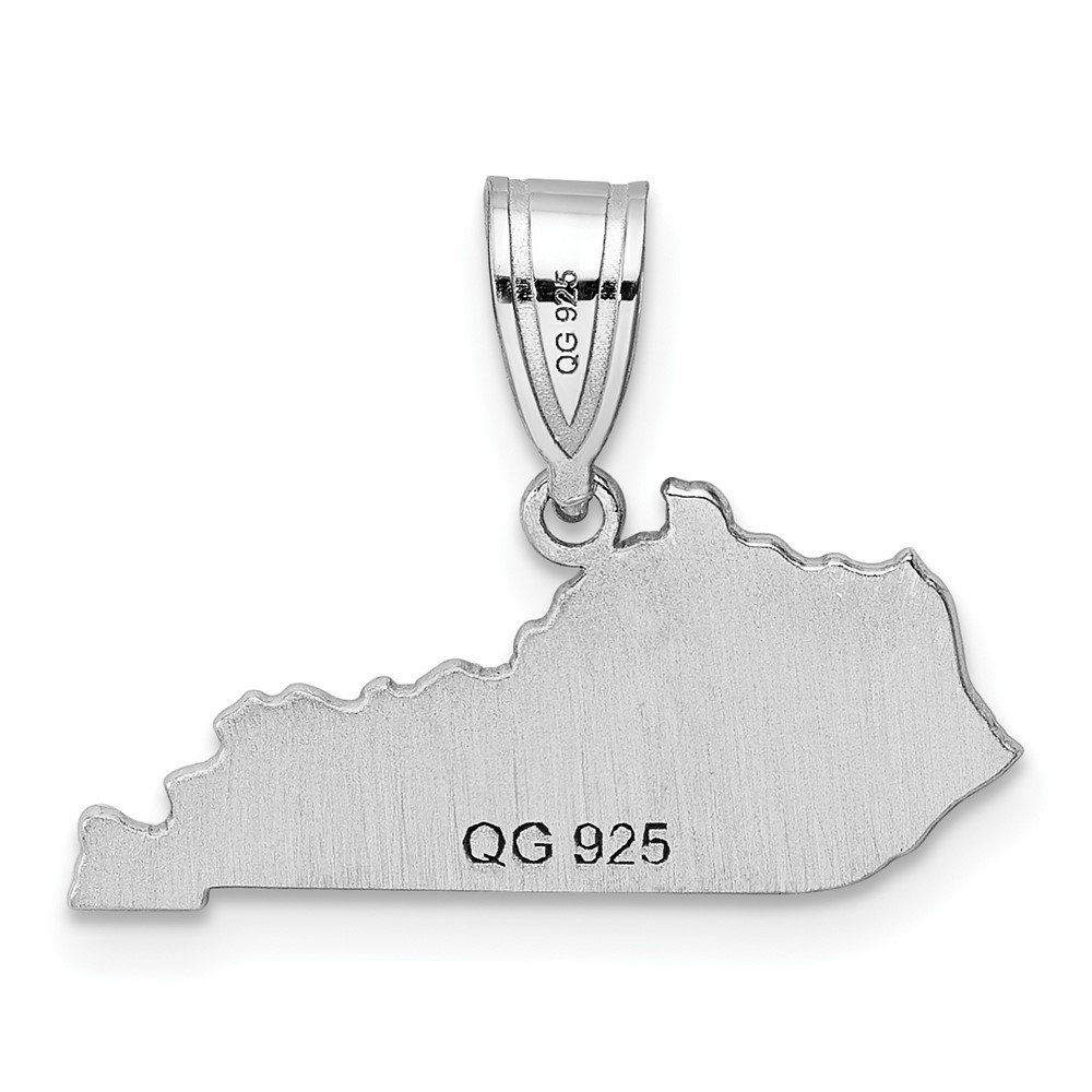 Sterling Silver/Rhodium-plated Kentucky State Pendant (XNA707SS-KY)
