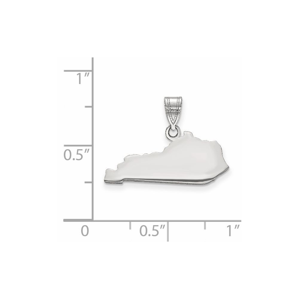 Sterling Silver/Rhodium-plated Kentucky State Pendant (XNA707SS-KY)