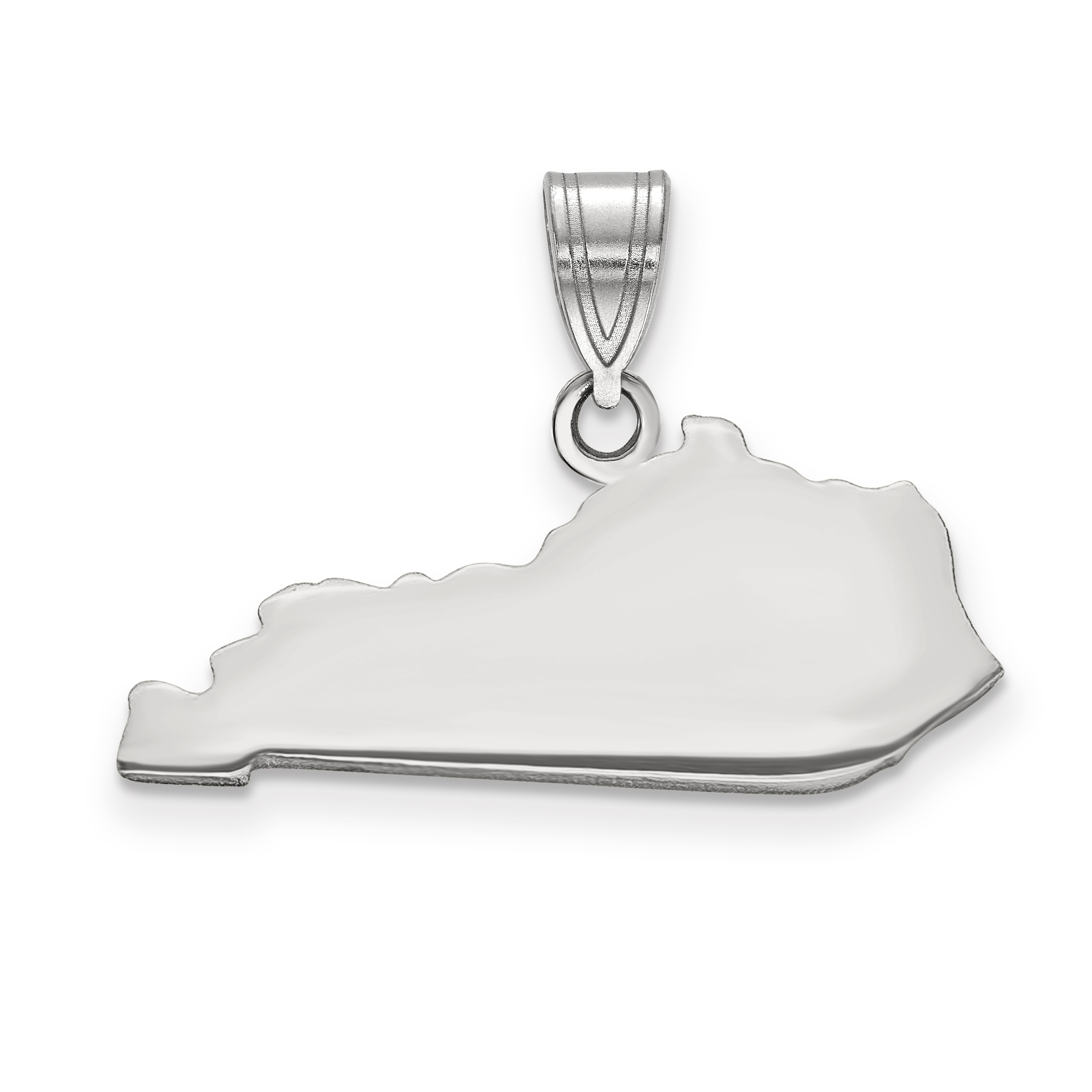 Sterling Silver/Rhodium-plated Kentucky State Pendant (XNA707SS-KY)