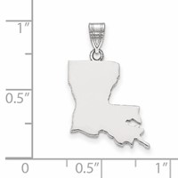 14K White Gold Louisiana State Pendant view 2