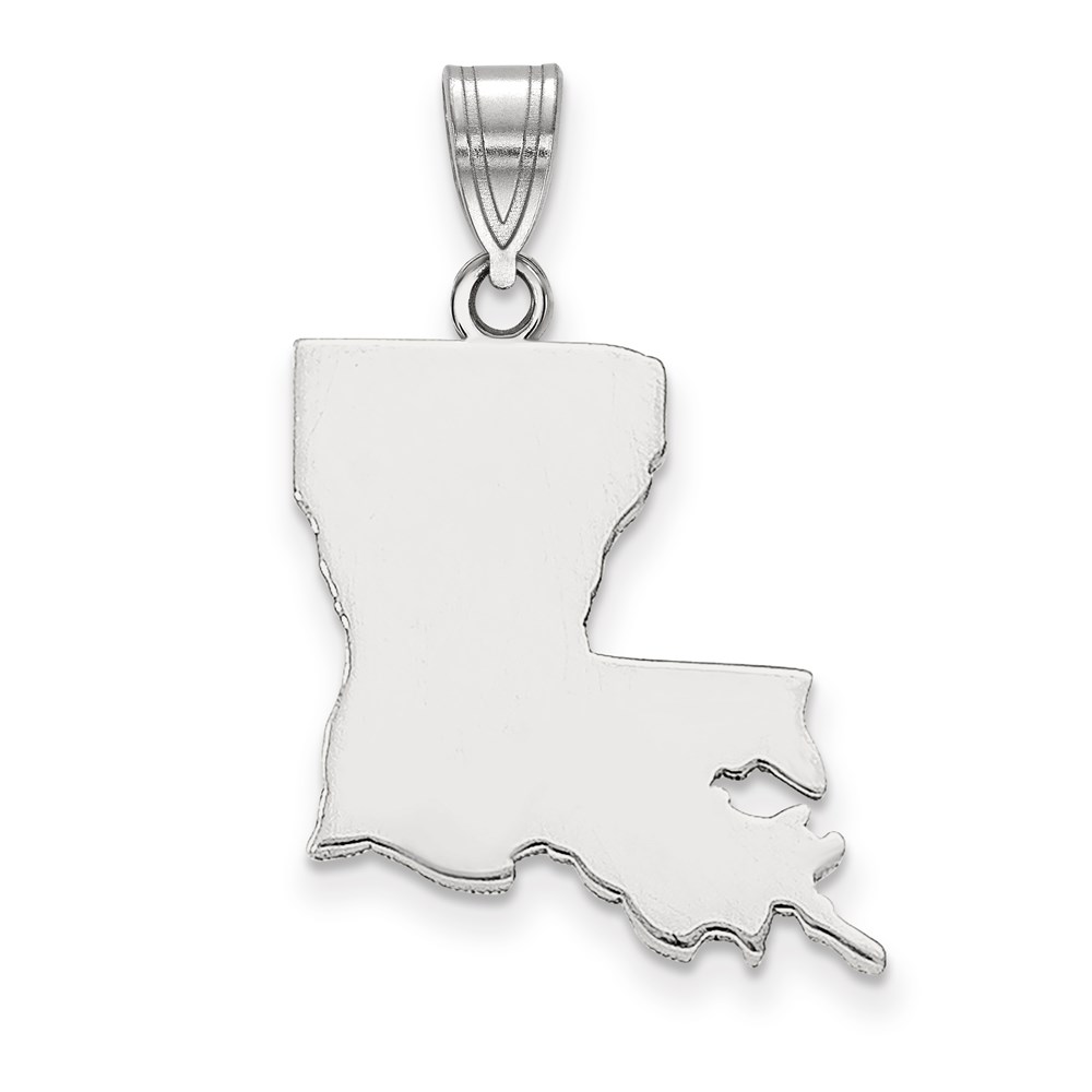 Sterling Silver/Rhodium-plated Louisiana State Pendant