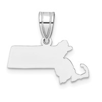 14K White Gold Massachusetts State Pendant view 1
