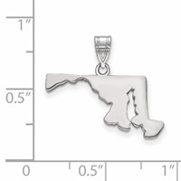 Sterling Silver Rhodium-plated Maryland State Pendant view 3