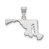 Sterling Silver Rhodium-plated Maryland State Pendant view 1