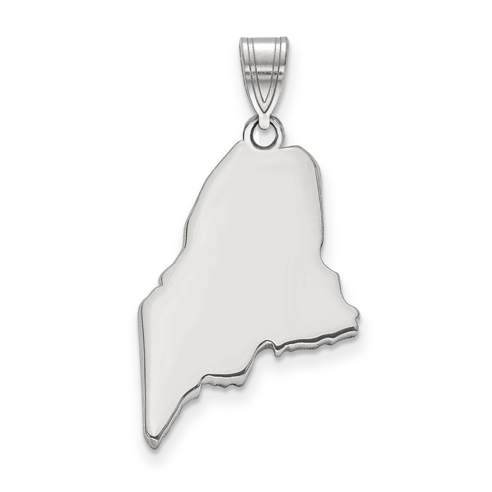 Sterling Silver/Rhodium-plated Maine State Pendant