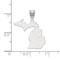 14K White Gold Michigan State Pendant view 2
