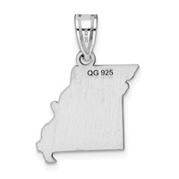 14K White Gold Missouri State Pendant view 4