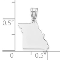 14K White Gold Missouri State Pendant view 3
