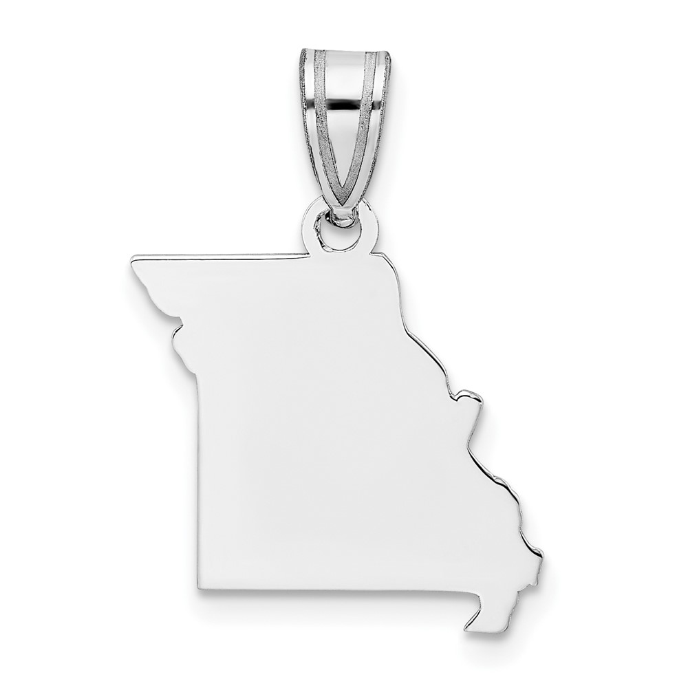 14K White Gold Missouri State Pendant