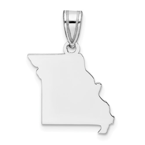 14K White Gold Missouri State Pendant