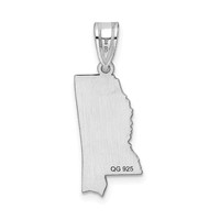 14K White Gold Mississippi State Pendant view 4