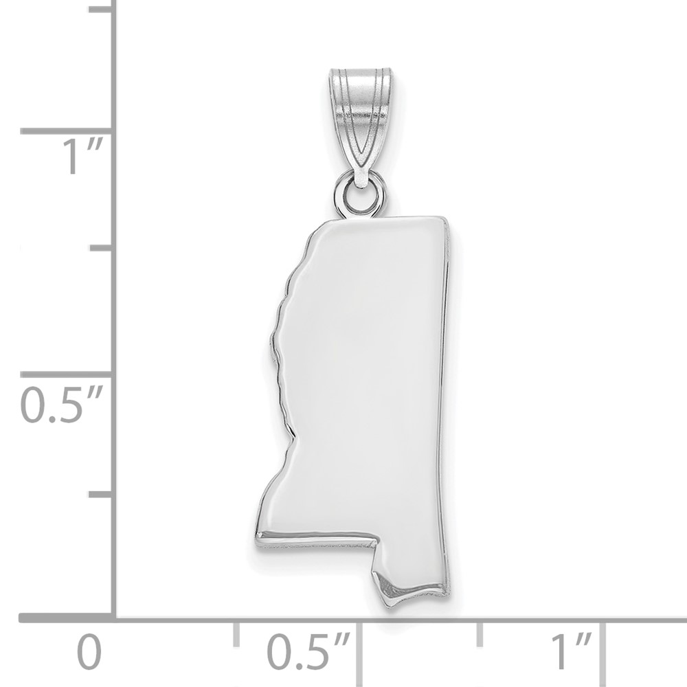 Sterling Silver/Rhodium-plated Mississippi State Pendant (XNA707SS-MS)