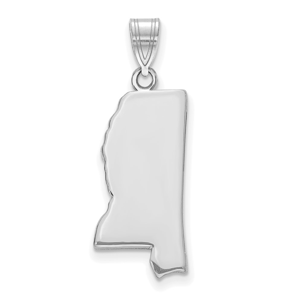 Sterling Silver/Rhodium-plated Mississippi State Pendant (XNA707SS-MS)