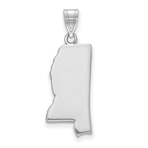 14K White Gold Mississippi State Pendant