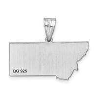 14K White Gold Montana State Pendant view 4