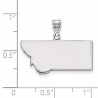 14K White Gold Montana State Pendant view 3