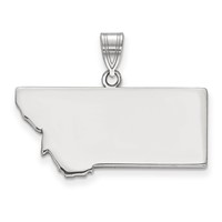 14K White Gold Montana State Pendant view 1