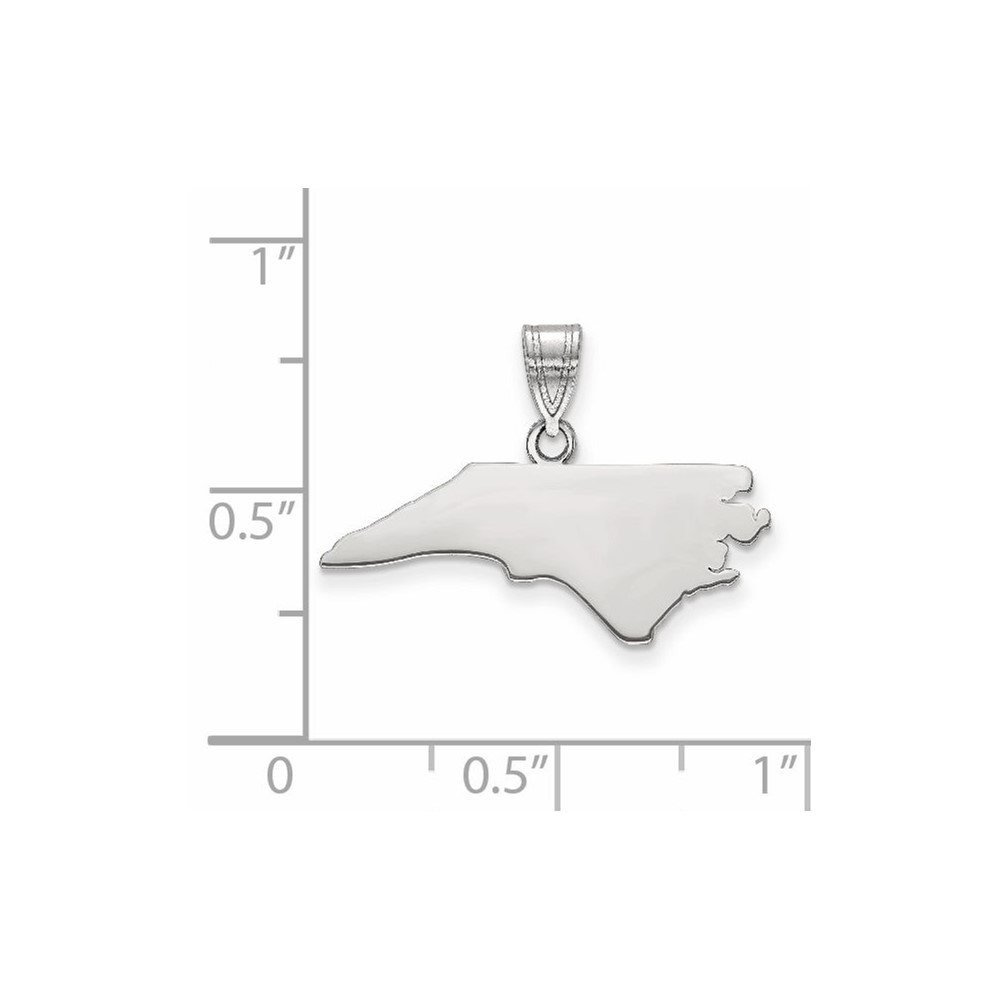 Sterling Silver/Rhodium-plated North Carolina State Pendant (XNA707SS-NC)