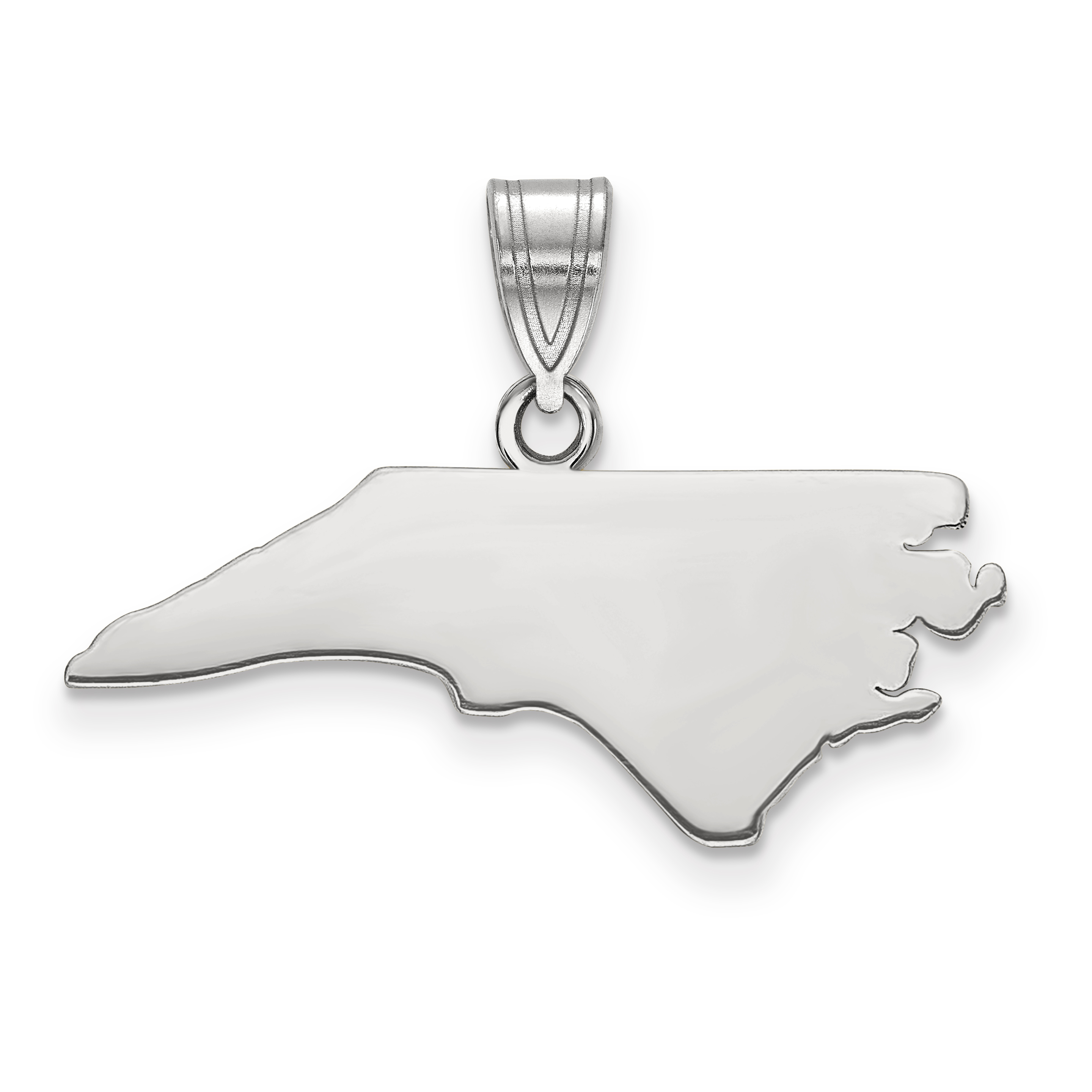 Sterling Silver/Rhodium-plated North Carolina State Pendant (XNA707SS-NC)