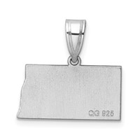 14K White Gold North Dakota State Pendant view 4