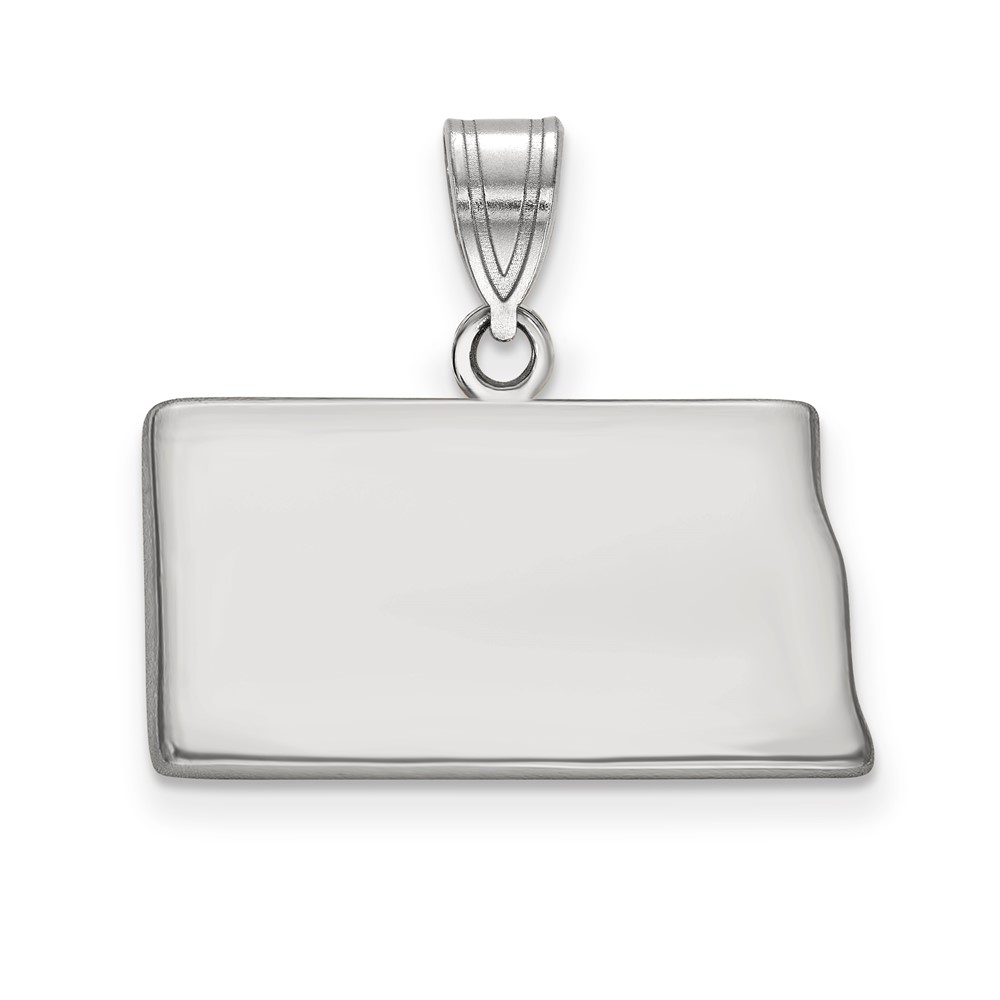 14K White Gold North Dakota State Pendant