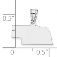 Sterling Silver Rhodium-plated Nebraska State Pendant view 3