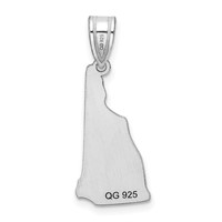 Sterling Silver Rhodium-plated New Hampshire State Pendant view 4