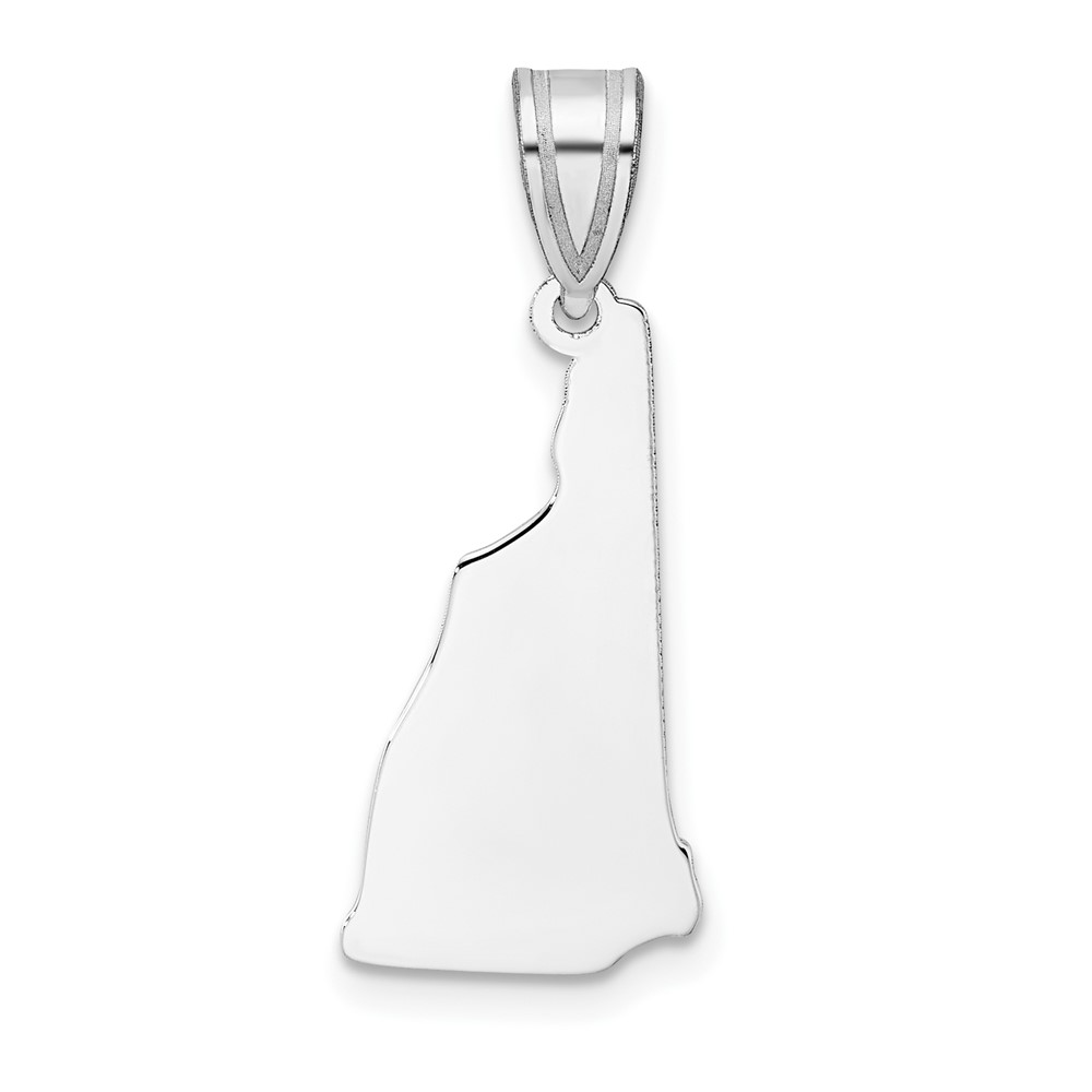 Sterling Silver/Rhodium-plated New Hampshire State Pendant