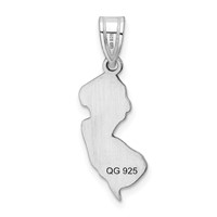 14K White Gold New Jersey State Pendant view 4