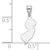 14K White Gold New Jersey State Pendant view 3
