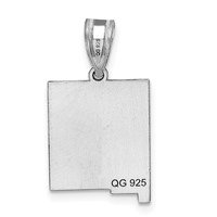 Sterling Silver Rhodium-plated New Mexico State Pendant view 4