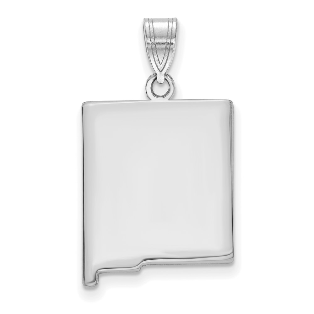 Sterling Silver Rhodium-plated New Mexico State Pendant