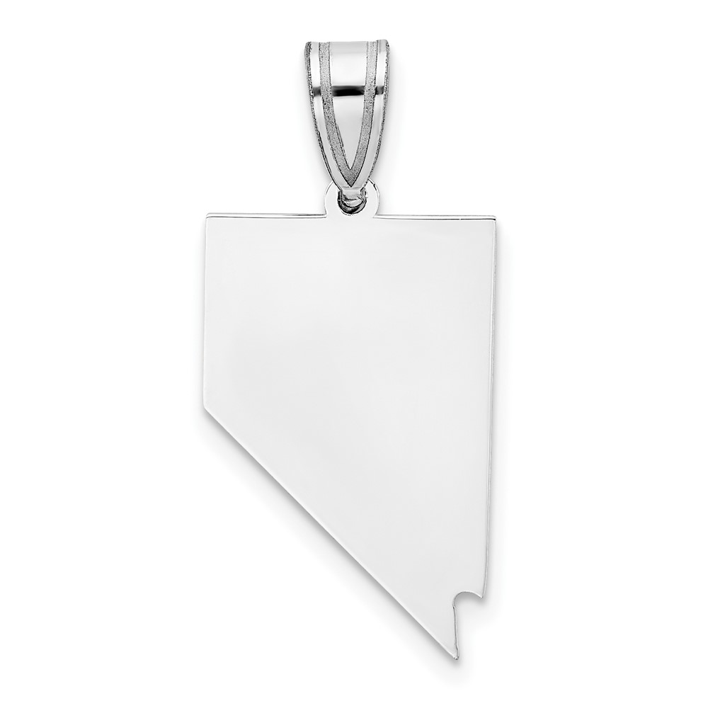 Sterling Silver/Rhodium-plated Nevada State Pendant