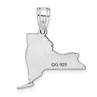 14K White Gold New York State Pendant view 4