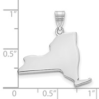 14K White Gold New York State Pendant view 3