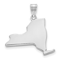 14K White Gold New York State Pendant view 1