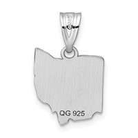 14K White Gold Ohio State Pendant view 4