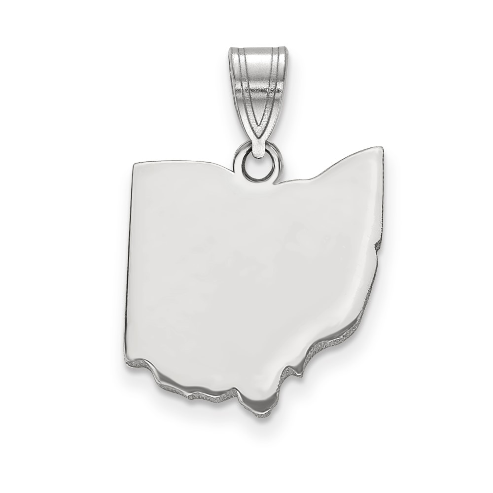 Sterling Silver/Rhodium-plated Ohio State Pendant (XNA707SS-OH)