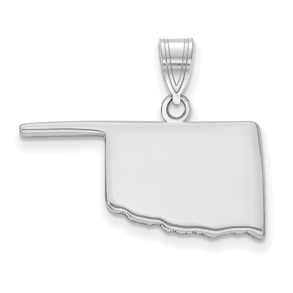 Sterling Silver/Rhodium-plated Oklahoma State Pendant