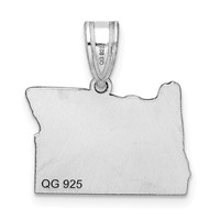 14K White Gold Oregon State Pendant view 4